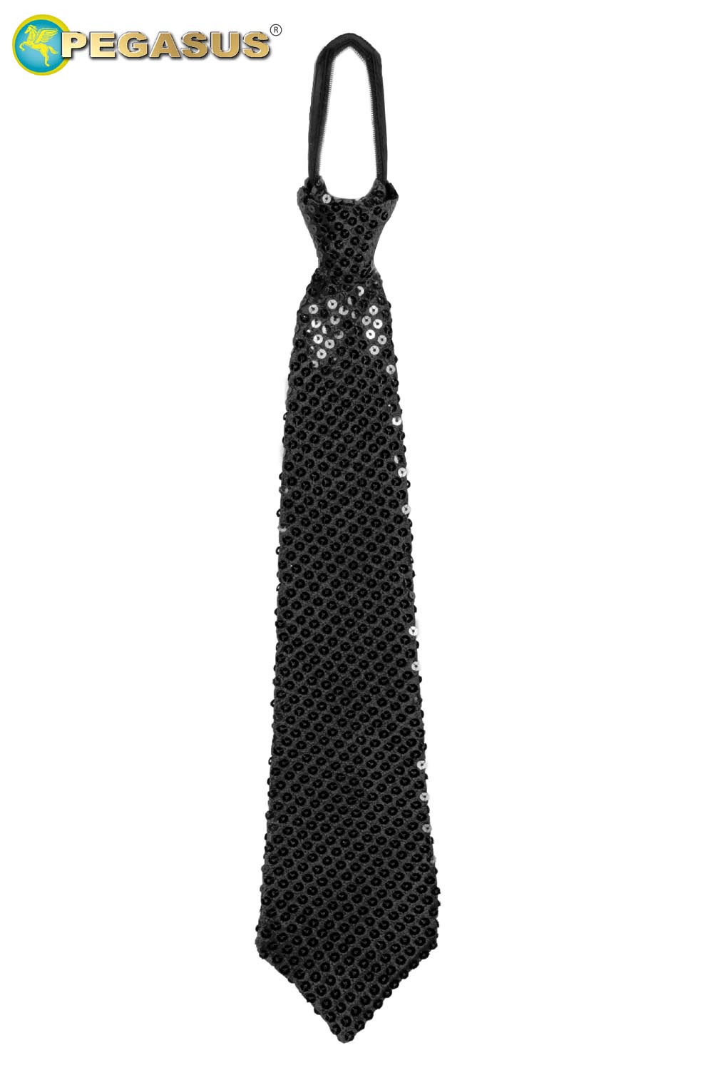 CRAVATTA PAILLETTES NERA ADULTO